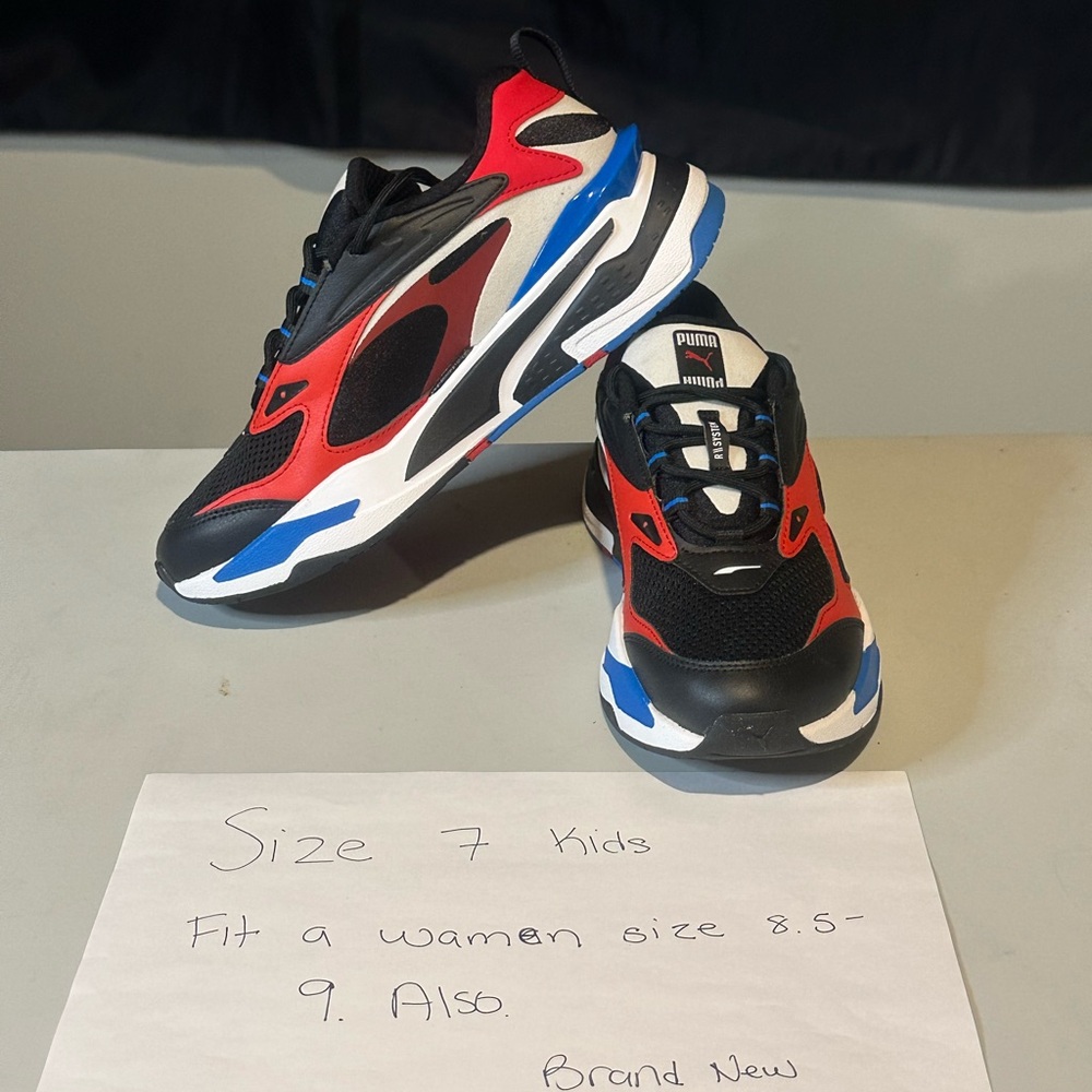 Puma Kids' Black and Red Sneakers